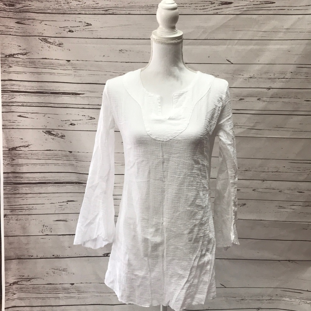 💎 Island Importer swimsuit cover up w/ bell slvs